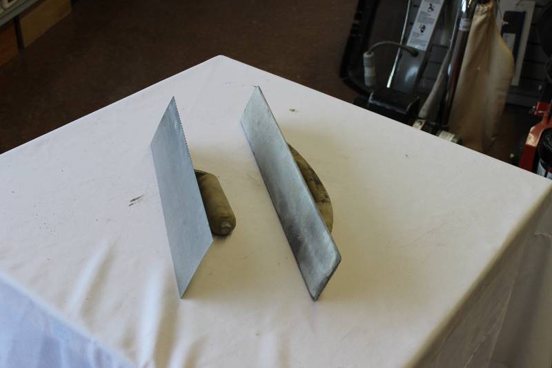 Hand float and trowel