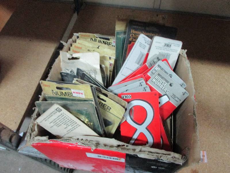 lot 33 image: Box of house numbers