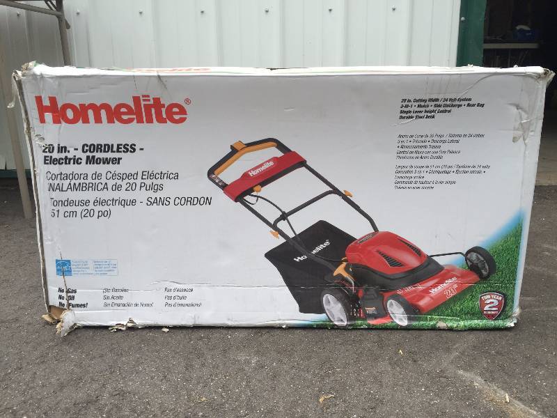 lot 1 image: Homelite 20 Cordless Electric Mower