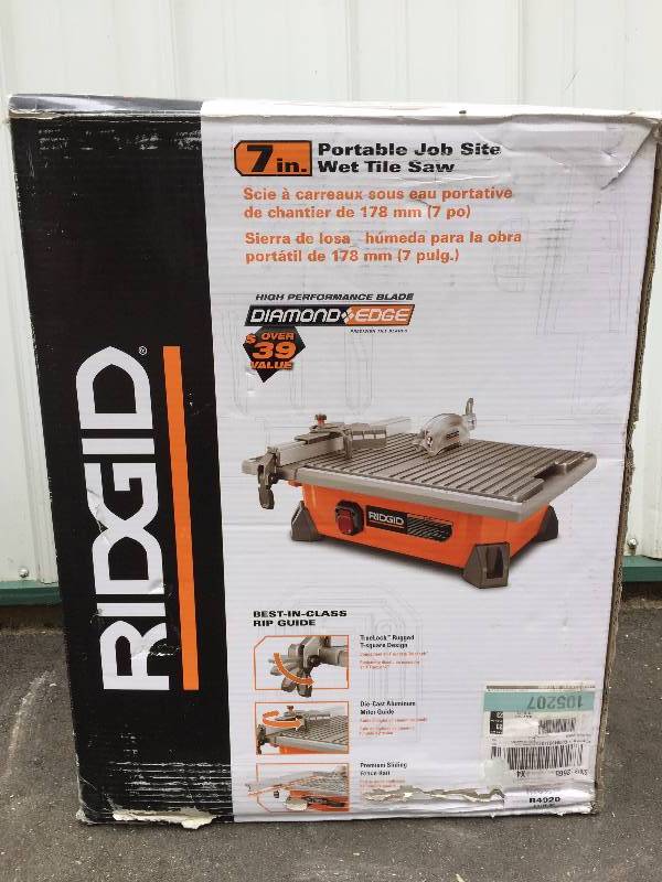 lot 4 image: Ridgid 7 Portable Wet Tile Saw