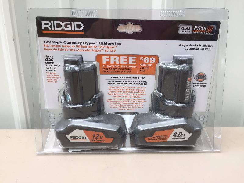 lot 23 image: Ridgid 12Volt Lithium Batteries