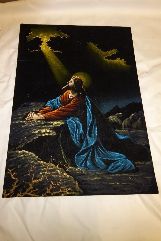 Painted religious picture on felt