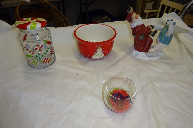 Candy jar, snow man bowl figure
