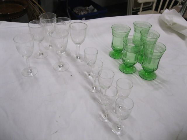 Lot of misc wine or champagne glasses