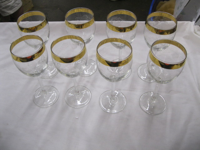 8 wine glasses
