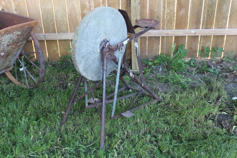 lot 5 image: Antique Grinding Wheel