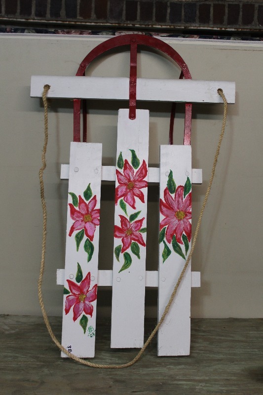lot 38 image: Vintage Painted Sled
