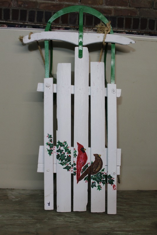 lot 39 image: Vintage Painted Sled