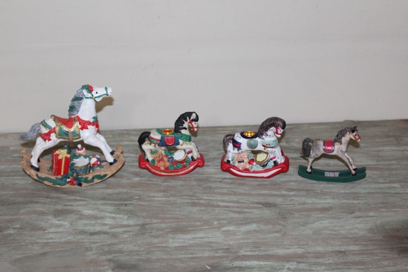 lot 58 image: Set of 4 Christmas Rocking Horses