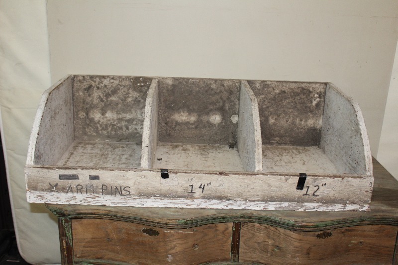 lot 101 image: Vintage Wood Parts  Storage Bin