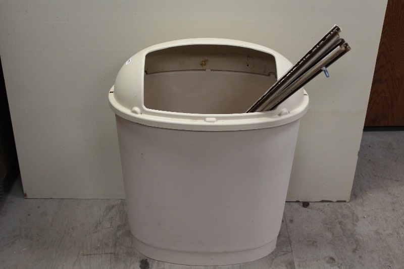 lot 127 image: Shelving Brackets and Waste Bin