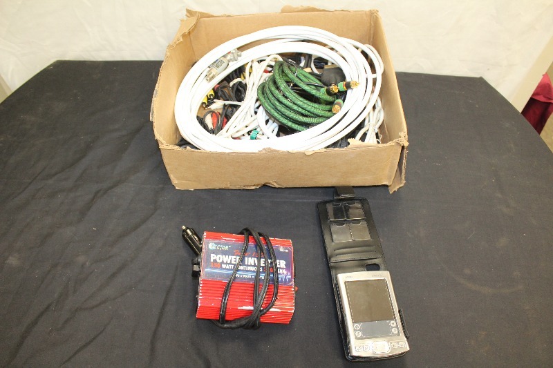 lot 178 image: Electronics Cords, Power Inverter, PDA
