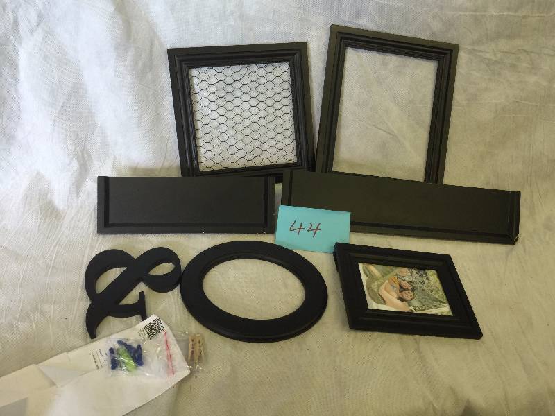 lot 44 image: Melannco 7-Piece Espresso Shelf Frame Set