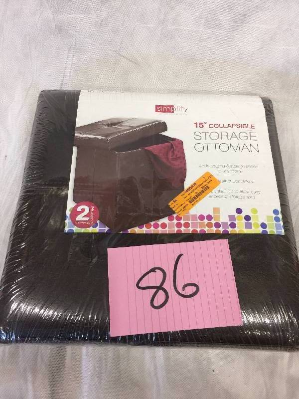 lot 86 image: 15 Collapsable Storage Ottman