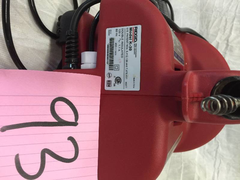 lot 93 image: Ridgid Auto-Clean K-30 Sink, Tub and Shower Drain Cleaner