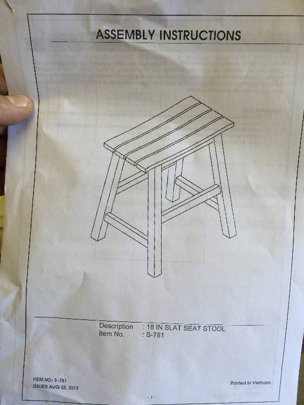 lot 151 image: 18 in Slat Seat Stool