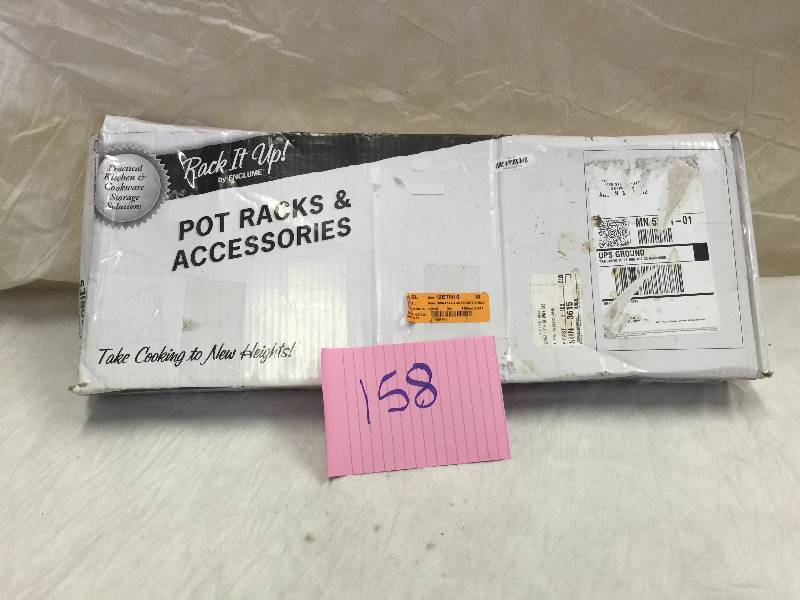 lot 158 image: RACK IT UP- Accessory Shelf Pot Rack