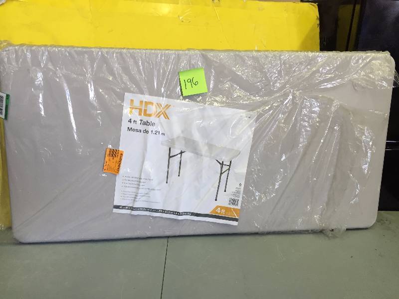 lot 196 image: HDX 4 Ft Table