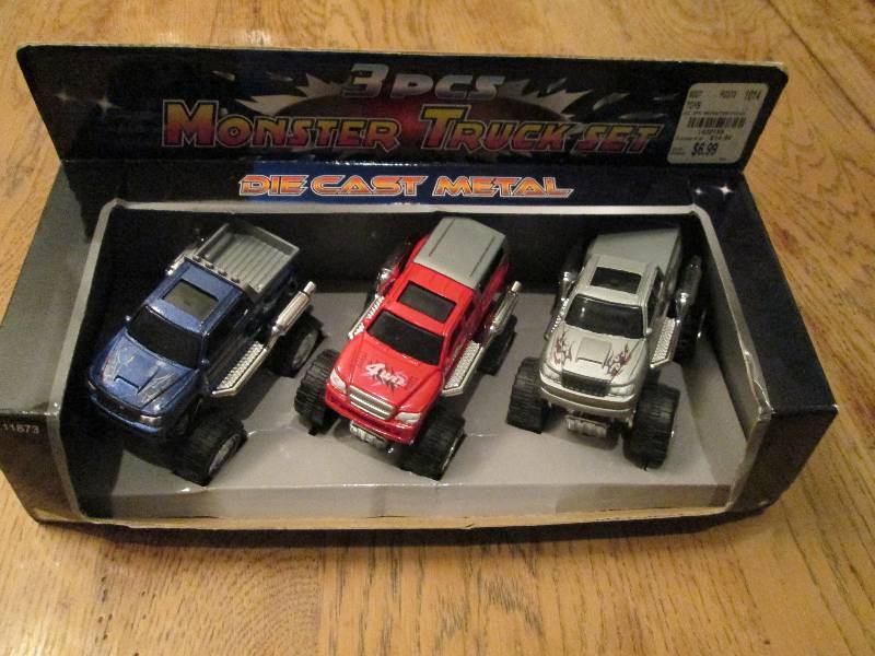 3 piece monster truck set die cast ...