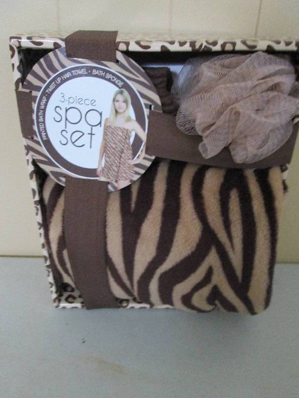 3 piece spa set printed bath wrap, ...