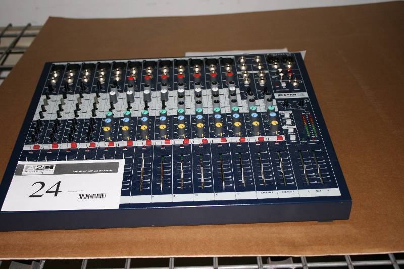 lot 24 image: Soundcraft EPM 12 12-Channel Multi-Format Mixer For Parts Or Repair.