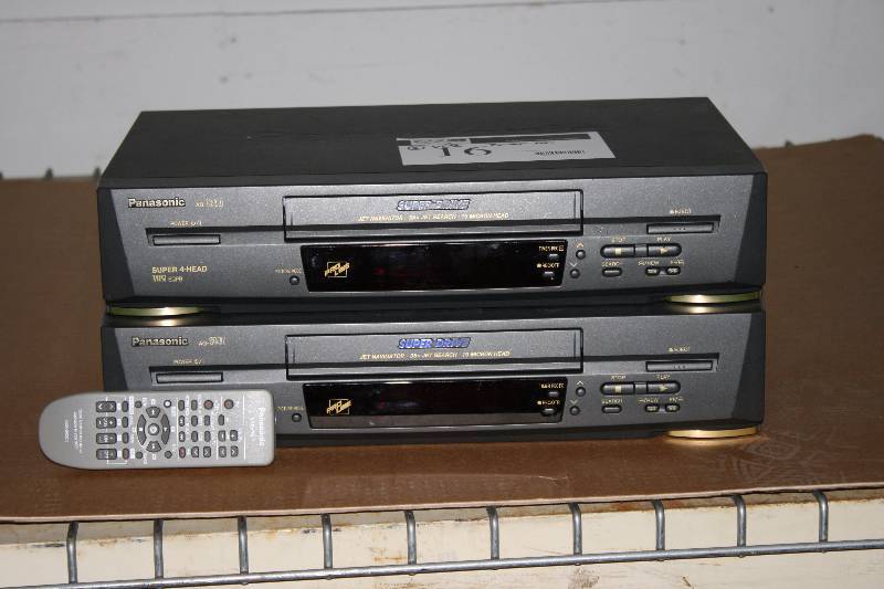 lot 16 image: Lot of (2) Panasonic VCR Players Model AG-1340P Includes Remote Powers On & Untested.