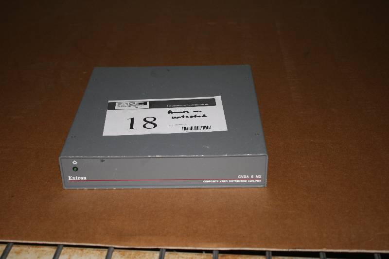 lot 18 image: Extron Composite Video Distribuition Amplifier Model CVDA 6 MX Powers On & Untested.