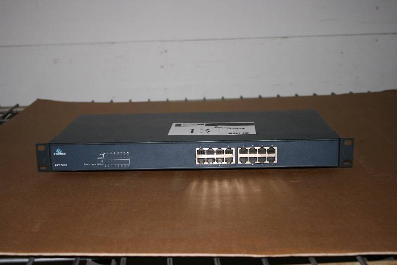 lot 13 image: EtherWan EX17016 Ethernet Switch 16 10100TX Web-Smart POE Powers On & Untested.