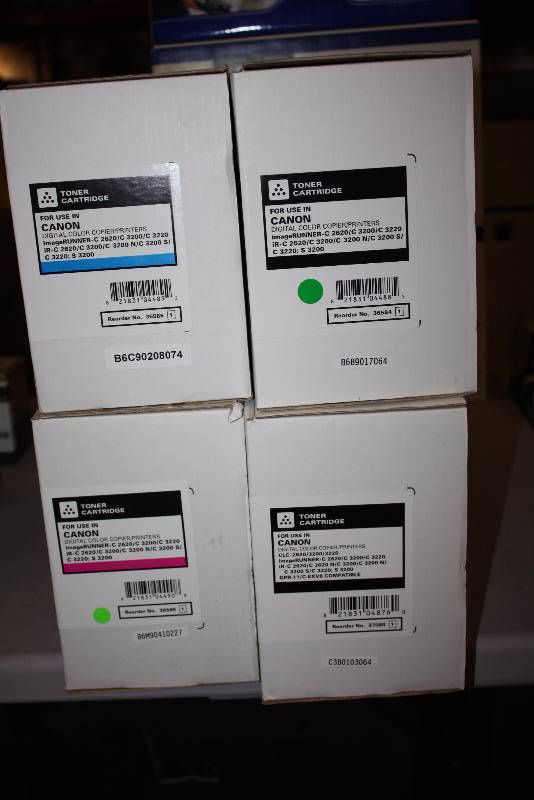lot 41 image: Lot of (4) Replacement Toner Cartridges For Models Canon Image Runner Printers Miscellaneous Colors.