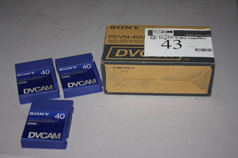 lot 43 image: Lot of (13) Sony PDVM-40N Digital Video Cassette Tapes wAdvanced Metal Evaporated Tape.