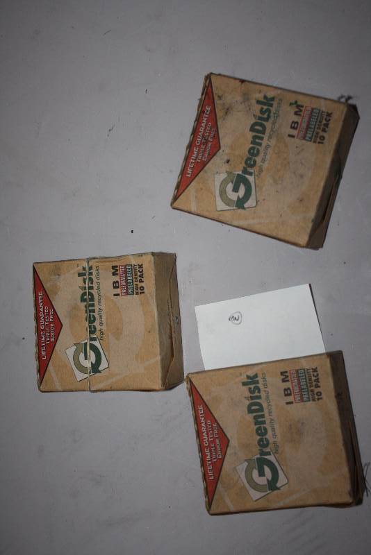 lot 45 image: Box Lot of (3) GreenDisk Floppy Disks.
