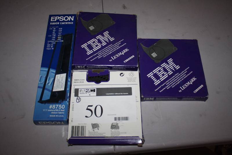 lot 50 image: Lot of (4) Ribbon Cartridges Including IBM by Lexmark (3) Epson Ribbon Cartridge.