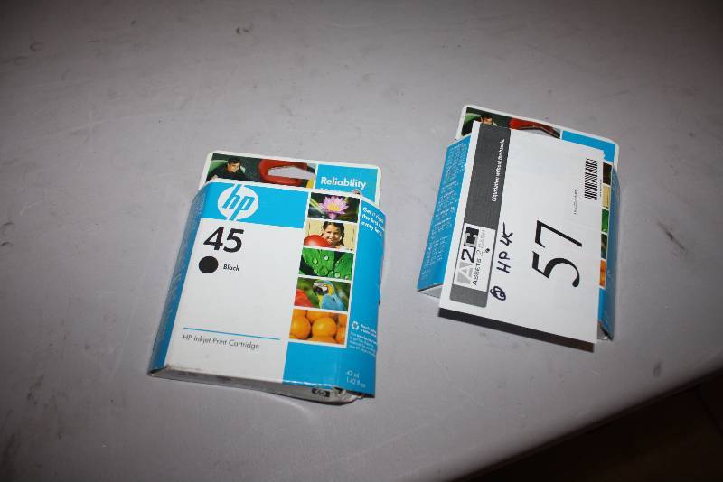 lot 57 image: Lot of (2) Replacement Print Cartridges For Models HP45 Black Ink.