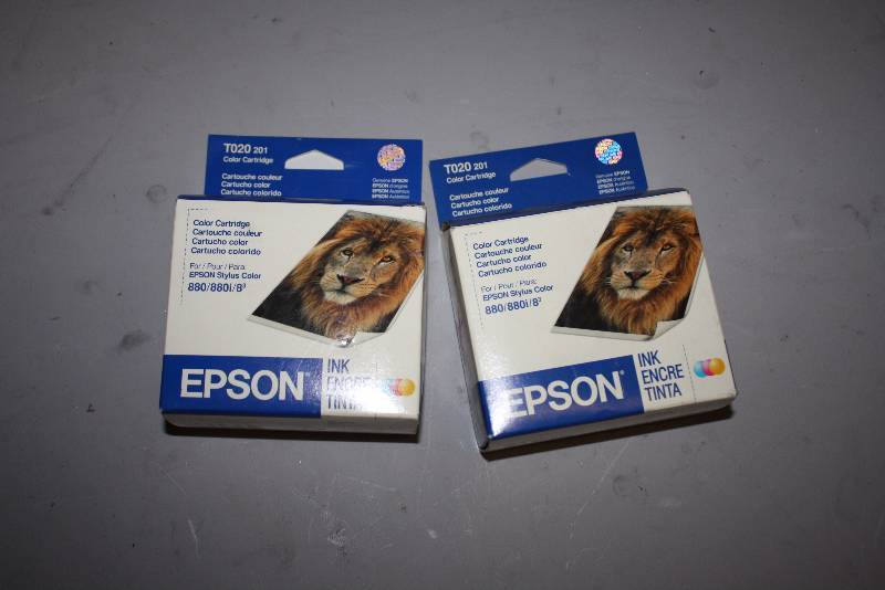 lot 77 image: Lot of (2) Replacement Print Cartridges For Models Epson T020201 Color Cartridge.