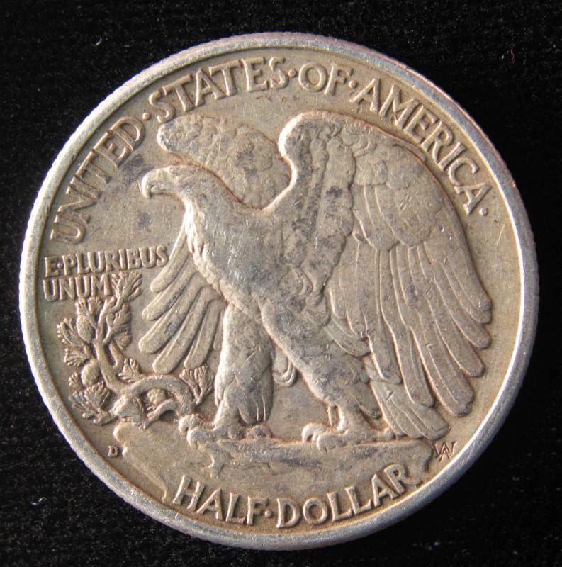 1939 D WALKING LIBERTY SILVER HALF DOLLAR XF