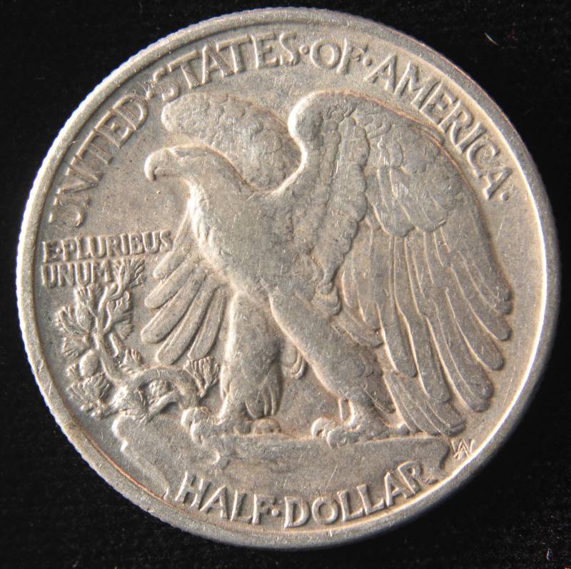 1937 WALKING LIBERTY SILVER HALF DOLLAR VF
