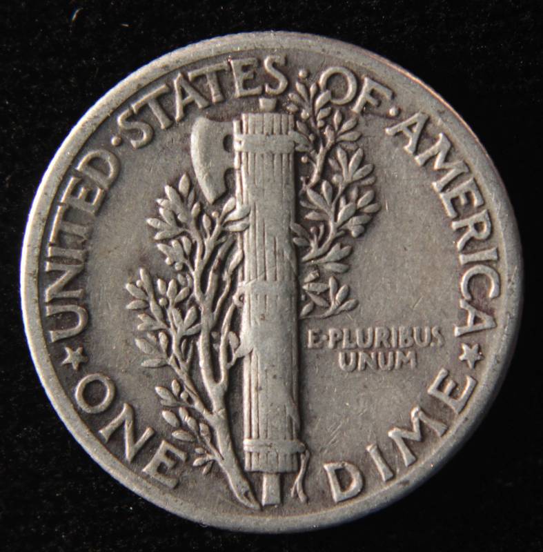1944 MERCURY SILVER DIME FINE