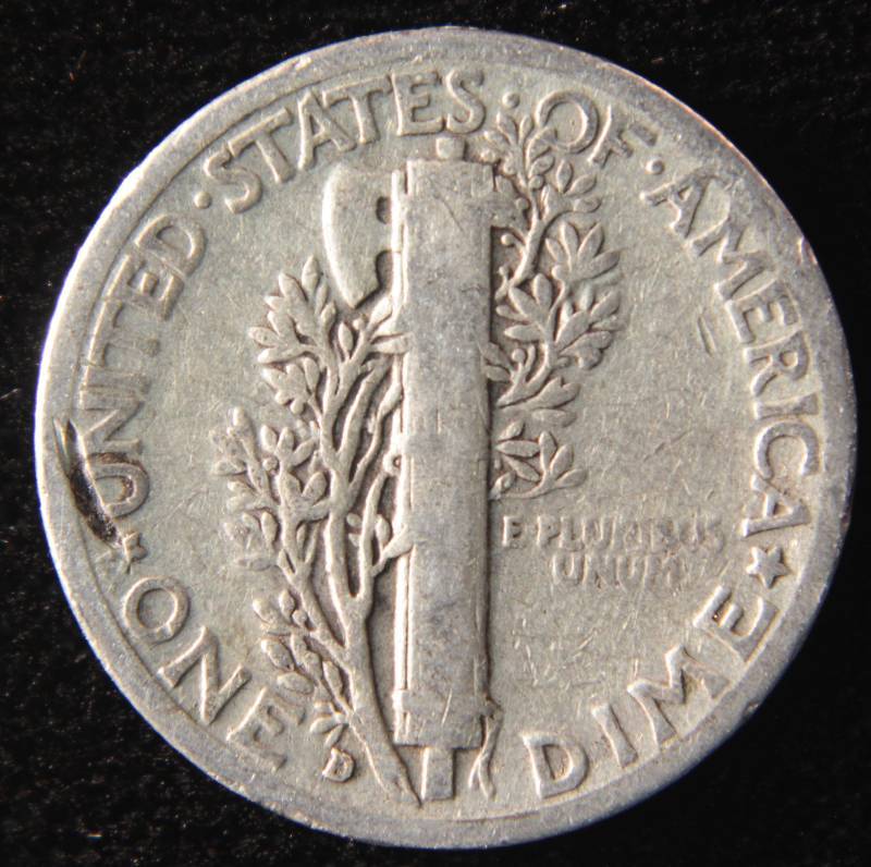 1934 D MERCURY DIME VG