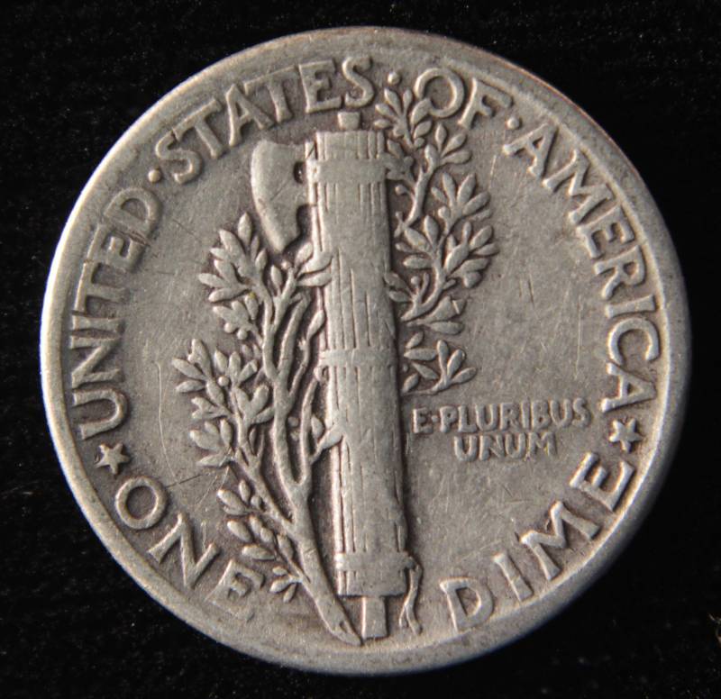 1943 MERCURY SILVER DIME FINE