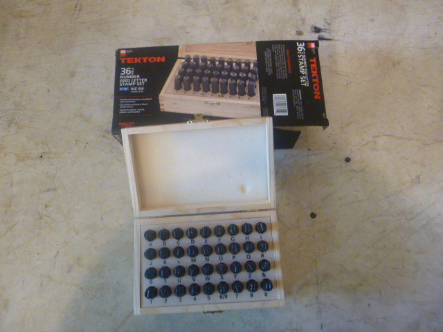Tekton 36 Piece Number and Letter Stamp Set