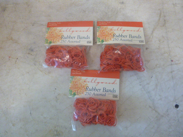 3 Packs of Hollywood Rubber Bands