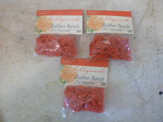 3 Packs of Hollywood Rubber Bands