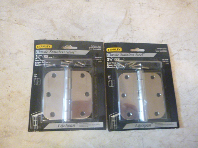 2 Stanley Classic Stainless Steel Hinges