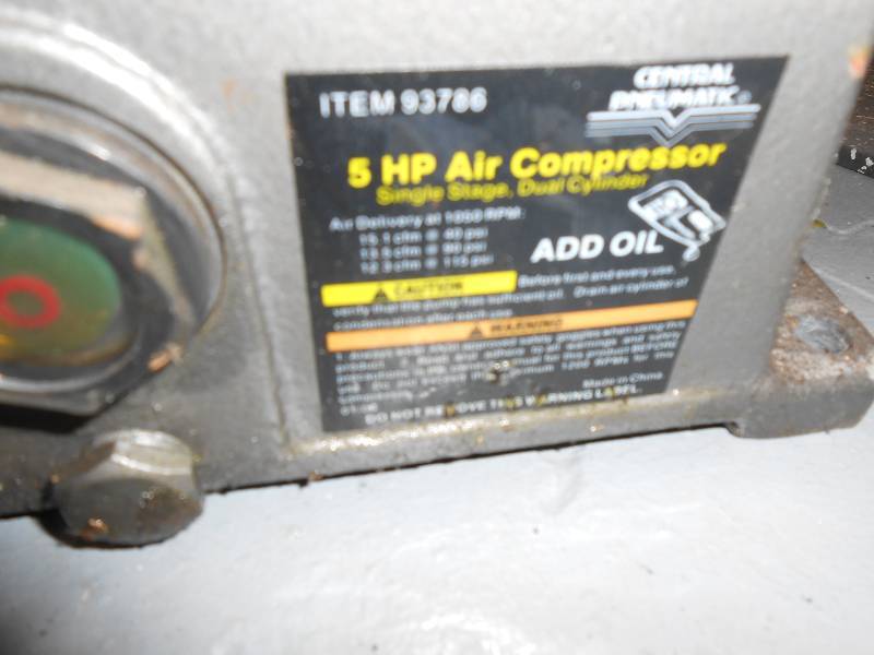 lot 10 image: New 5 H.P. Air Compressor Pump