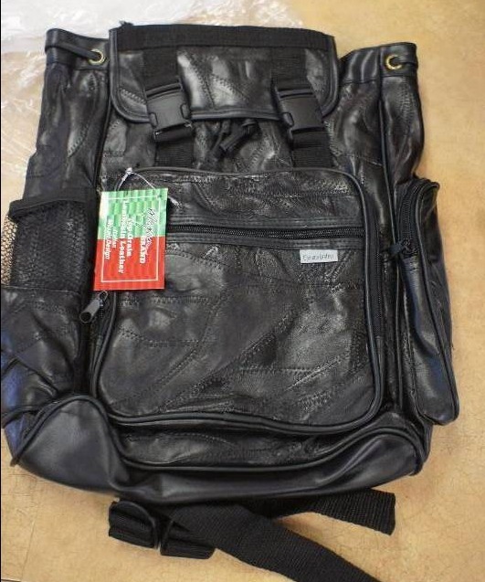 lot 15 image: Top Grain Genuine Lambskin Leather Back Pack