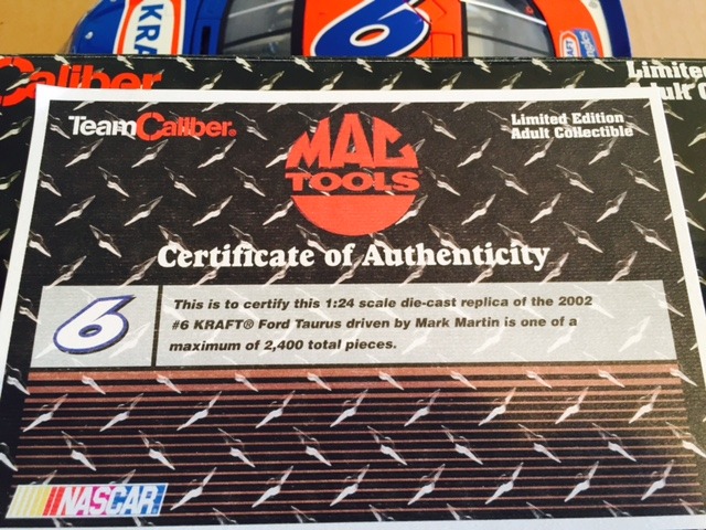 lot 30 image: MARK MARTIN #6 TOMBSTONEKRAFT 2002 FORD TAURUS