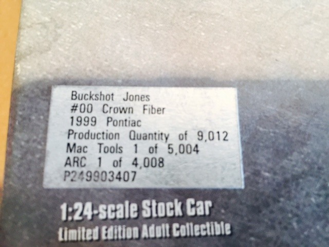 lot 3 image: BUCK SHOT JONES #00 CROWN FIBER PONTIAC