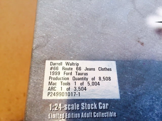 lot 36 image: DARREL WALTRIP #66 ROUTE 66 JEANS CLOTHES 1999 FORD TAURUS