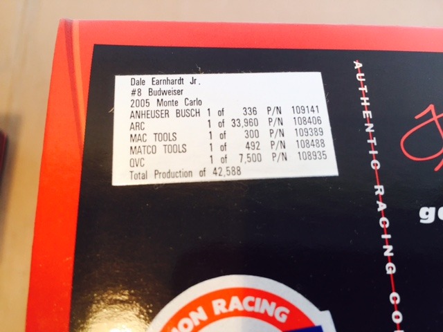 lot 43 image: DALE JR #8 BUDWEISER 2005 MONTE CARLO