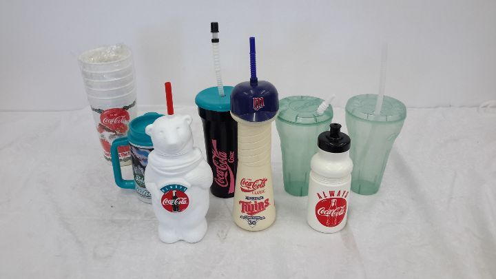 lot 38 image: assorted plastic coke cups
